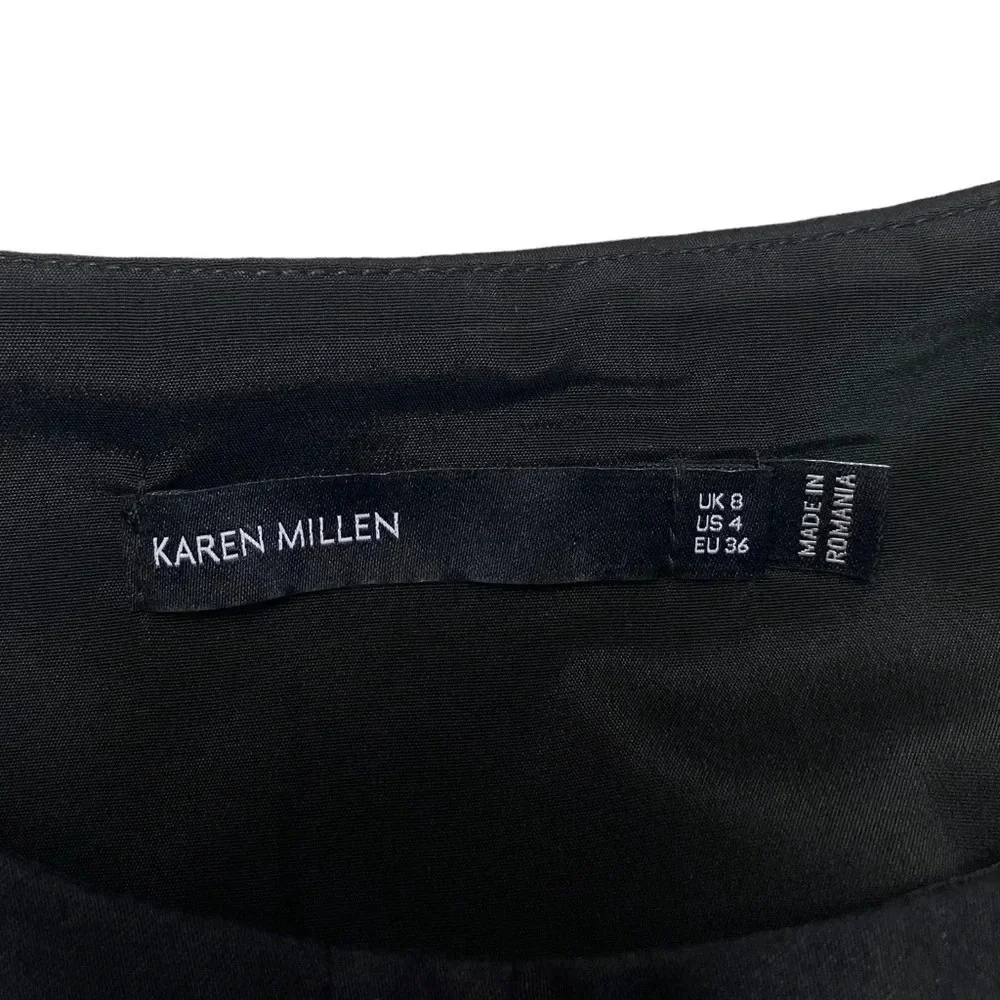 Karen Millen Zebra Print Bodycon Dress Cutout Back Black White Cocktail Size 4